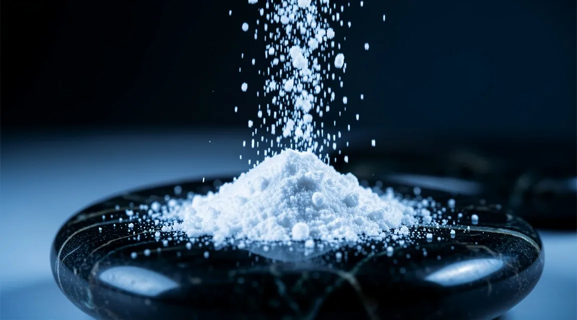 Bioavailable mineral powder close-up
