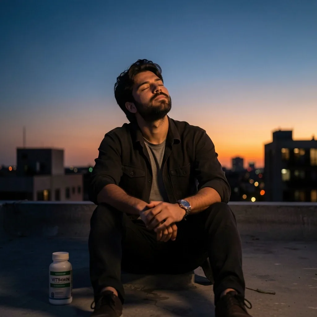 Man practicing stress management at dusk